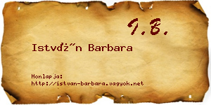 István Barbara névjegykártya